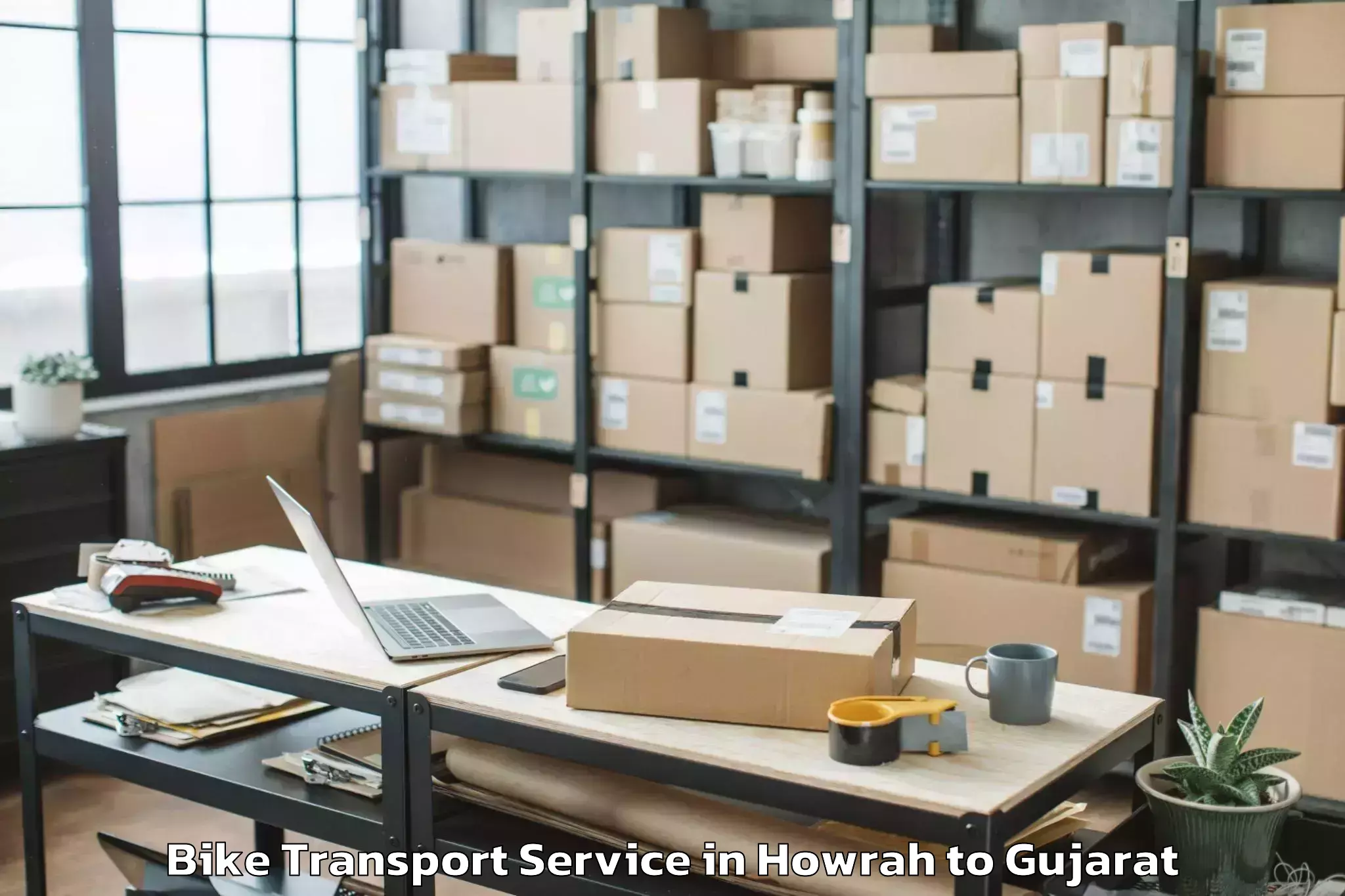 Reliable Howrah to Patdi Bike Transport